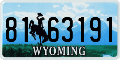 WY license plate 8163191