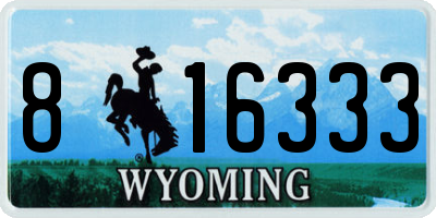 WY license plate 816333