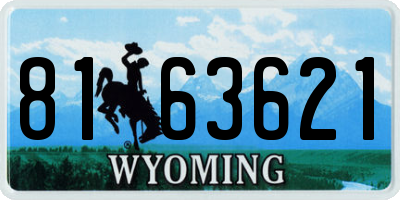 WY license plate 8163621