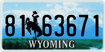 WY license plate 8163671