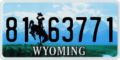 WY license plate 8163771