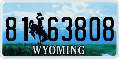 WY license plate 8163808