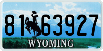 WY license plate 8163927