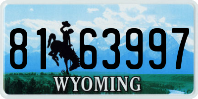 WY license plate 8163997