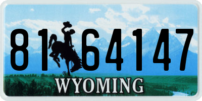 WY license plate 8164147