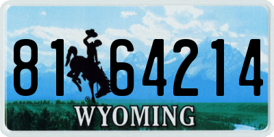 WY license plate 8164214