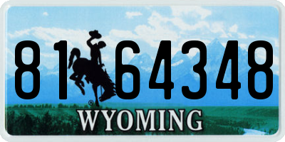 WY license plate 8164348