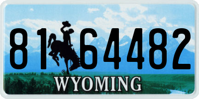 WY license plate 8164482