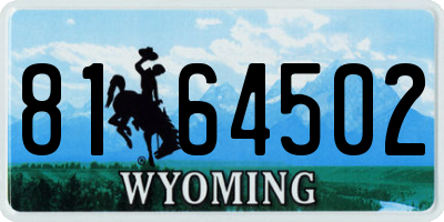 WY license plate 8164502