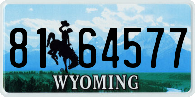 WY license plate 8164577