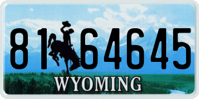 WY license plate 8164645