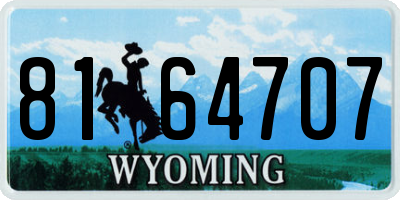 WY license plate 8164707