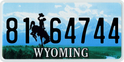 WY license plate 8164744
