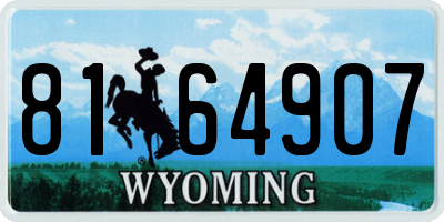 WY license plate 8164907