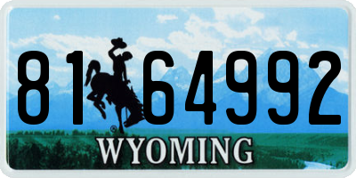 WY license plate 8164992