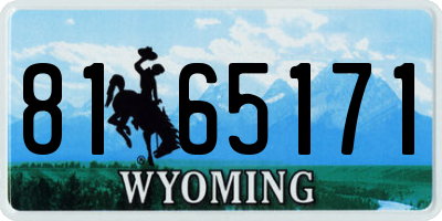 WY license plate 8165171