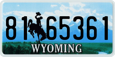 WY license plate 8165361
