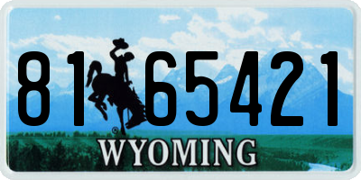 WY license plate 8165421