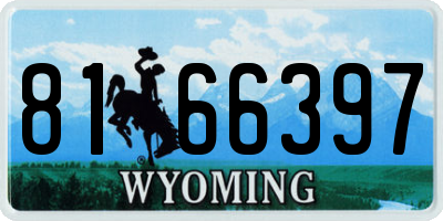 WY license plate 8166397