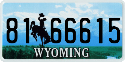 WY license plate 8166615