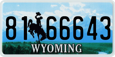 WY license plate 8166643
