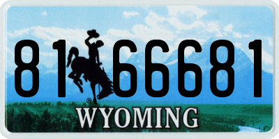 WY license plate 8166681