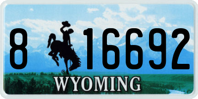 WY license plate 816692