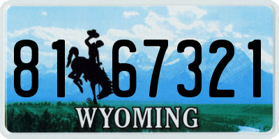 WY license plate 8167321