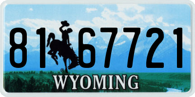 WY license plate 8167721