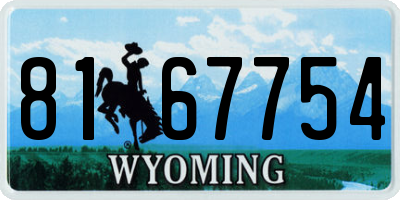 WY license plate 8167754