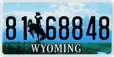 WY license plate 8168848