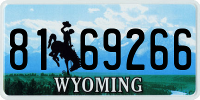 WY license plate 8169266