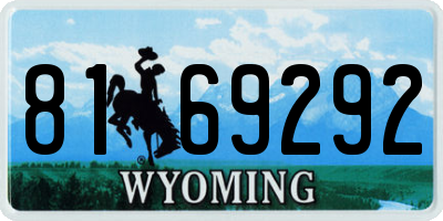 WY license plate 8169292