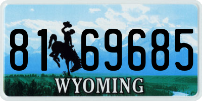 WY license plate 8169685