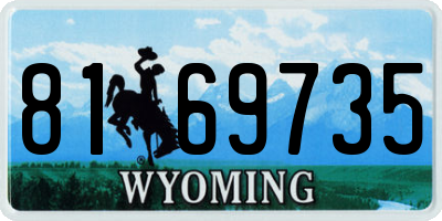 WY license plate 8169735
