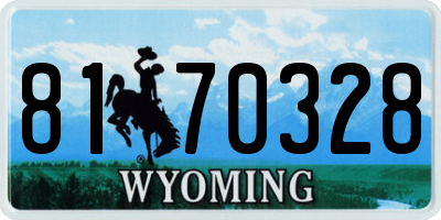 WY license plate 8170328