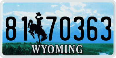 WY license plate 8170363