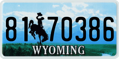 WY license plate 8170386