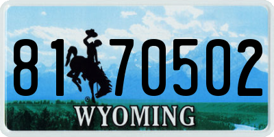 WY license plate 8170502