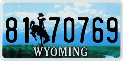 WY license plate 8170769