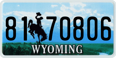 WY license plate 8170806