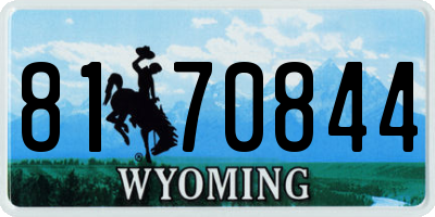 WY license plate 8170844