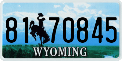 WY license plate 8170845