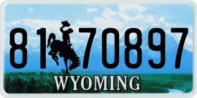 WY license plate 8170897