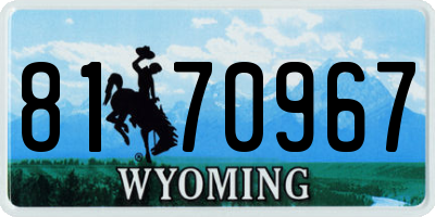 WY license plate 8170967