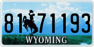 WY license plate 8171193