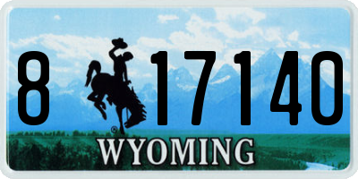 WY license plate 817140