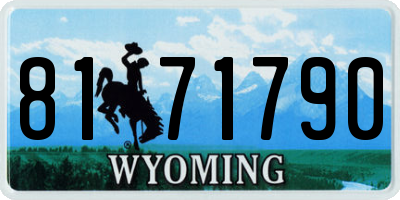 WY license plate 8171790