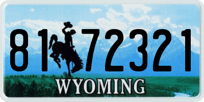 WY license plate 8172321