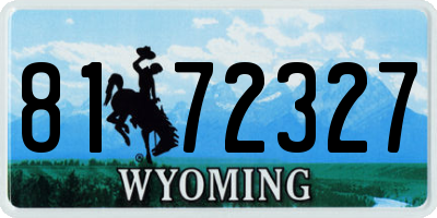 WY license plate 8172327